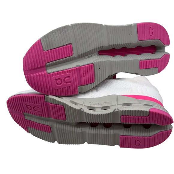 Running shoes White and Pink Sneakers with Streamlined Design Sz 38 - Picture 13 of 13